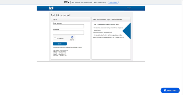 Security scan screenshot of https://bell746373webmail.wixsite.com/id-6563674