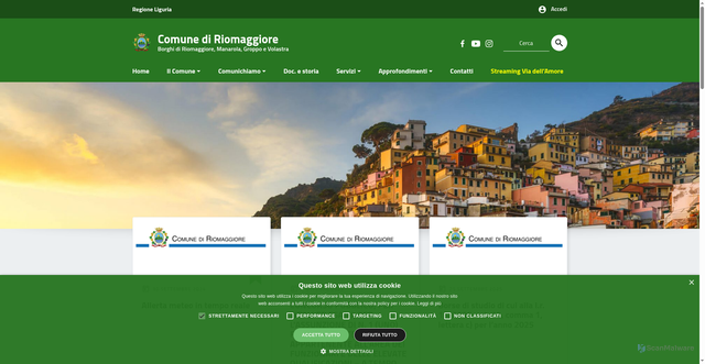 Security scan screenshot of https://www.comune.riomaggiore.sp.it/