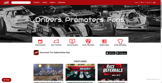 Security scan screenshot of https://www.myracepass.com