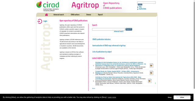 Security scan screenshot of https://agritrop.cirad.fr