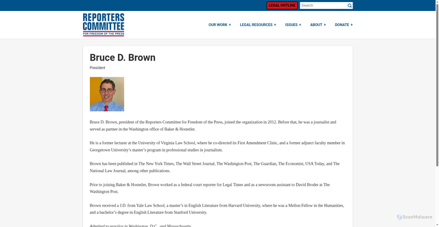 Security scan screenshot of https://www.rcfp.org/author/bruce-d-brown/