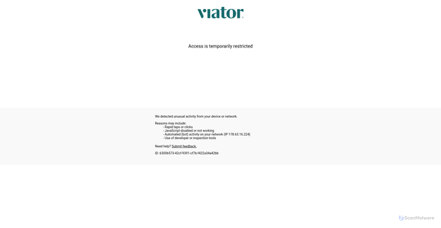 Security scan screenshot of https://p00221904.partner.viator.com