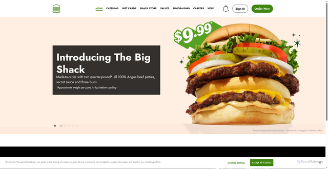 Security scan screenshot of https://shakeshack.com/