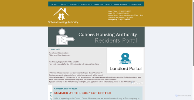 Security scan screenshot of https://www.cohoeshousing.org/
