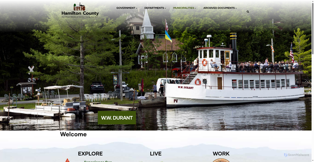Security scan screenshot of https://www.hamiltoncountyny.gov/