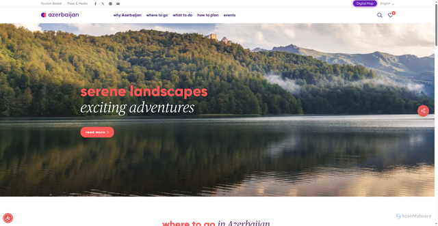 Security scan screenshot of https://azerbaijan.travel/