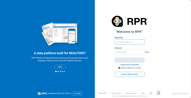 Security scan screenshot of https://www.narrpr.com