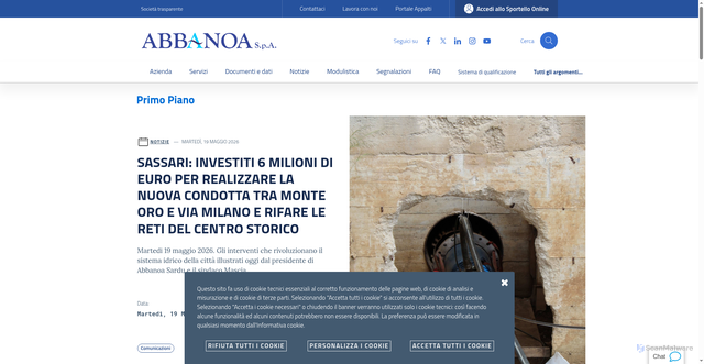 Security scan screenshot of https://www.abbanoa.it