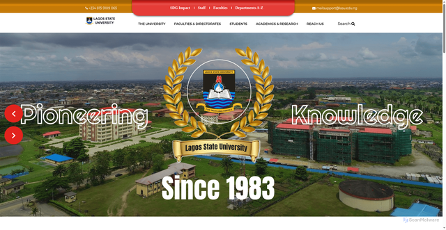 Security scan screenshot of https://lasu.edu.ng