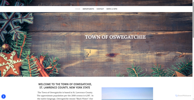 Security scan screenshot of https://www.townofoswegatchie.gov/