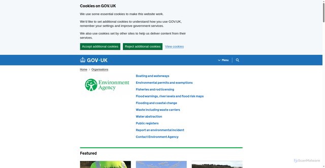 Security scan screenshot of https://www.gov.uk/government/organisations/environment-agency