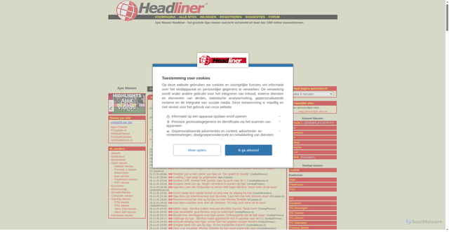 Security scan screenshot of https://ajax.headliner.nl/