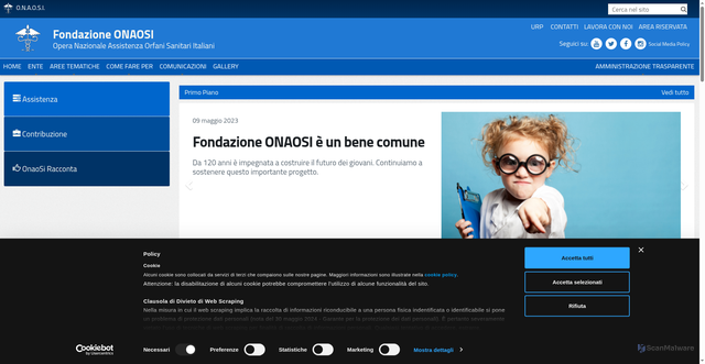 Security scan screenshot of https://www.onaosi.it/