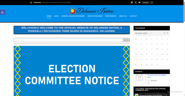 Security scan screenshot of https://www.delawarenation-nsn.gov/