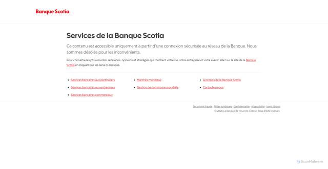 Security scan screenshot of http://sbcc.scotiabank.com/