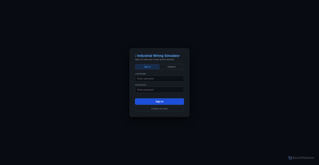 Security scan screenshot of http://industrialsim.com/simulator.html