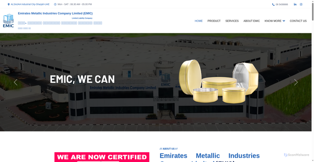 Security scan screenshot of https://www.emic-uae.com/