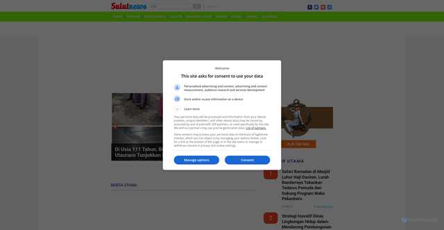 Security scan screenshot of https://sulutnews.sigapnews.co.id