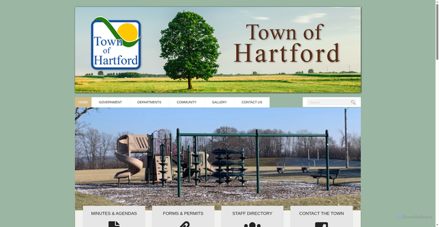Security scan screenshot of https://townofhartfordwi.gov/