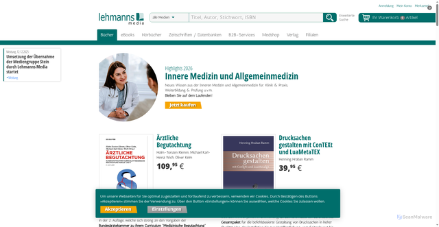 Security scan screenshot of https://www.lehmanns.de
