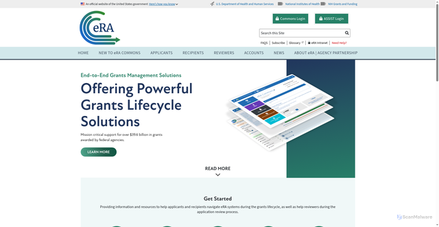 Security scan screenshot of https://public.era.nih.gov