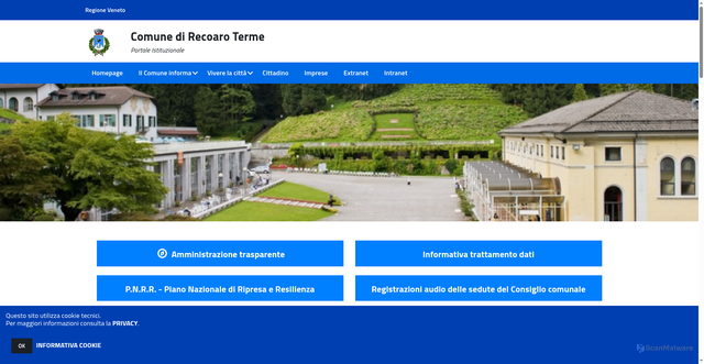Security scan screenshot of https://www.comune.recoaroterme.vi.it/hh/index.php?jvs=0&acc=1