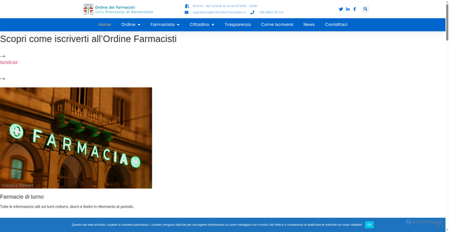 Security scan screenshot of https://www.ordinefarmacistibn.it/