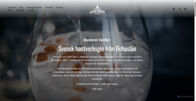 Security scan screenshot of https://klocktornetdestilleri.se