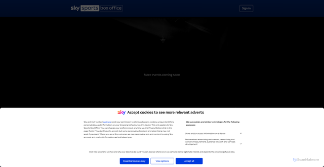 Security scan screenshot of https://skyboxoffice.com