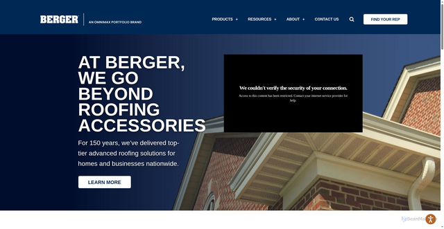 Security scan screenshot of https://bergerbp.com