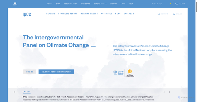 Security scan screenshot of https://www.ipcc.ch/