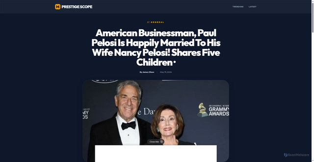 Security scan screenshot of https://ph.isokan.mlga.ek.gov.ng/american-businessman-paul-pelosi-is-happily-married-to-his-wife-nancy-.html