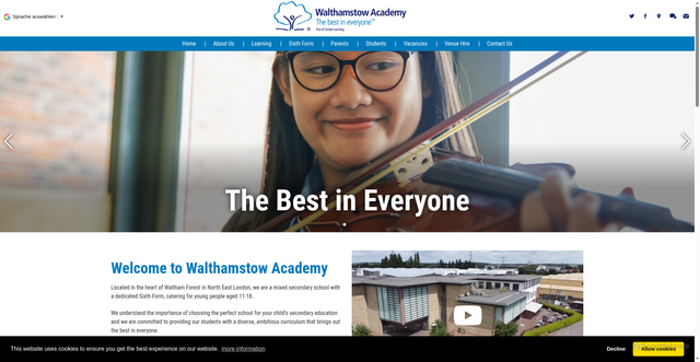 Security scan screenshot of http://www.walthamstow-academy.org/