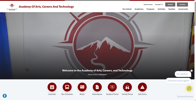 Security scan screenshot of https://aact.washoeschools.net/