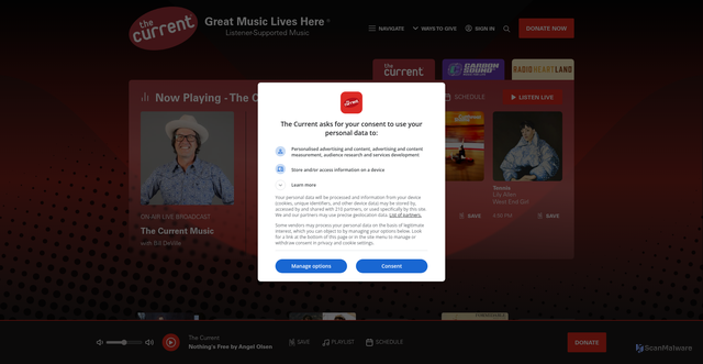 Security scan screenshot of https://www.thecurrent.org/