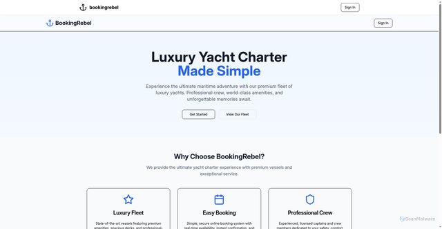 Security scan screenshot of https://bookingrebel.com/