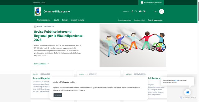 Security scan screenshot of https://www.comune.balsorano.aq.it/