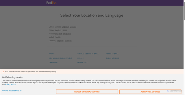 Security scan screenshot of https://developer.fedex.com