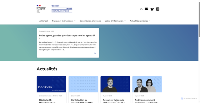 Security scan screenshot of https://www.conseil-ia-numerique.fr
