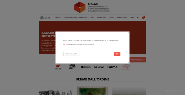 Security scan screenshot of https://ordinearchitetti.ge.it/