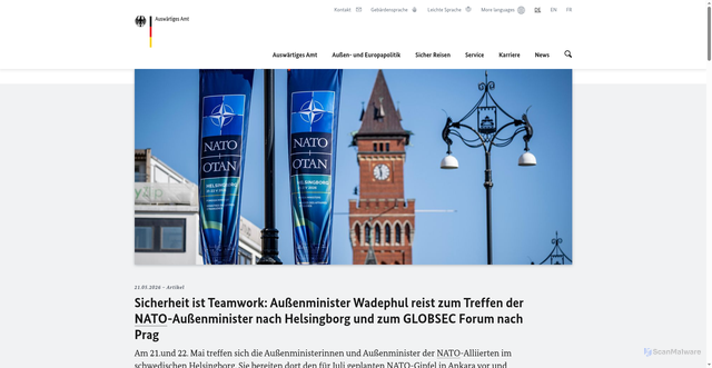 Security scan screenshot of http://www.auswaertiges-amt.de