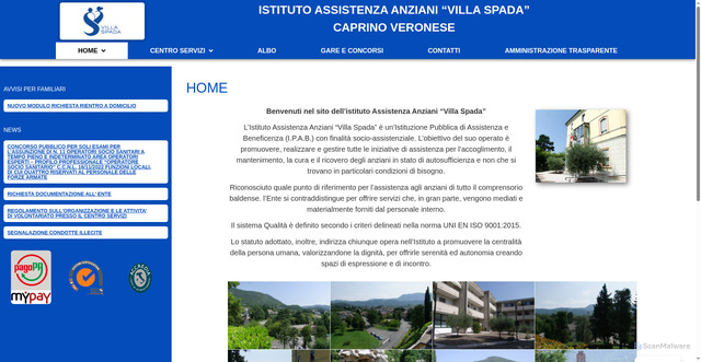 Security scan screenshot of https://villaspada.vr.it/