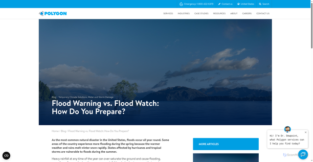 Security scan screenshot of https://www.polygongroup.com/en-US/blog/flood-warning-vs.-flood-watch-how-do-you-prepare/