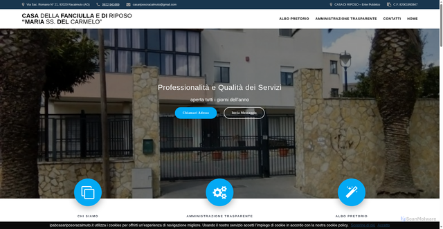 Security scan screenshot of https://www.ipabcasariposoracalmuto.it/