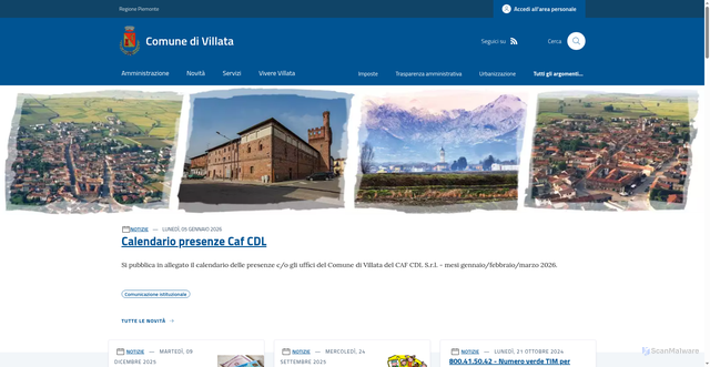 Security scan screenshot of https://www.comune.villata.vc.it/