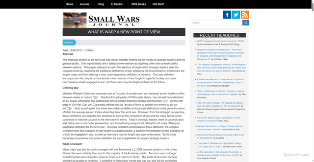 Security scan screenshot of https://archive.smallwarsjournal.com/jrnl/art/what-is-war-a-new-point-of-view