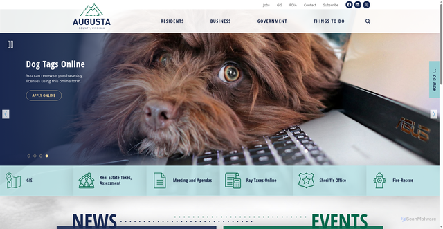 Security scan screenshot of https://www.co.augusta.va.us/