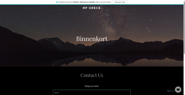 Security scan screenshot of http://www.rp-grece.be