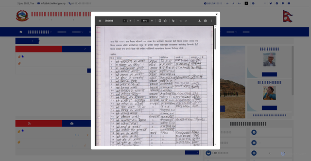 Security scan screenshot of http://dcckalikot.gov.np