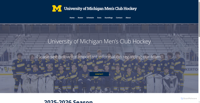 Security scan screenshot of http://www.umclubhockey.com/